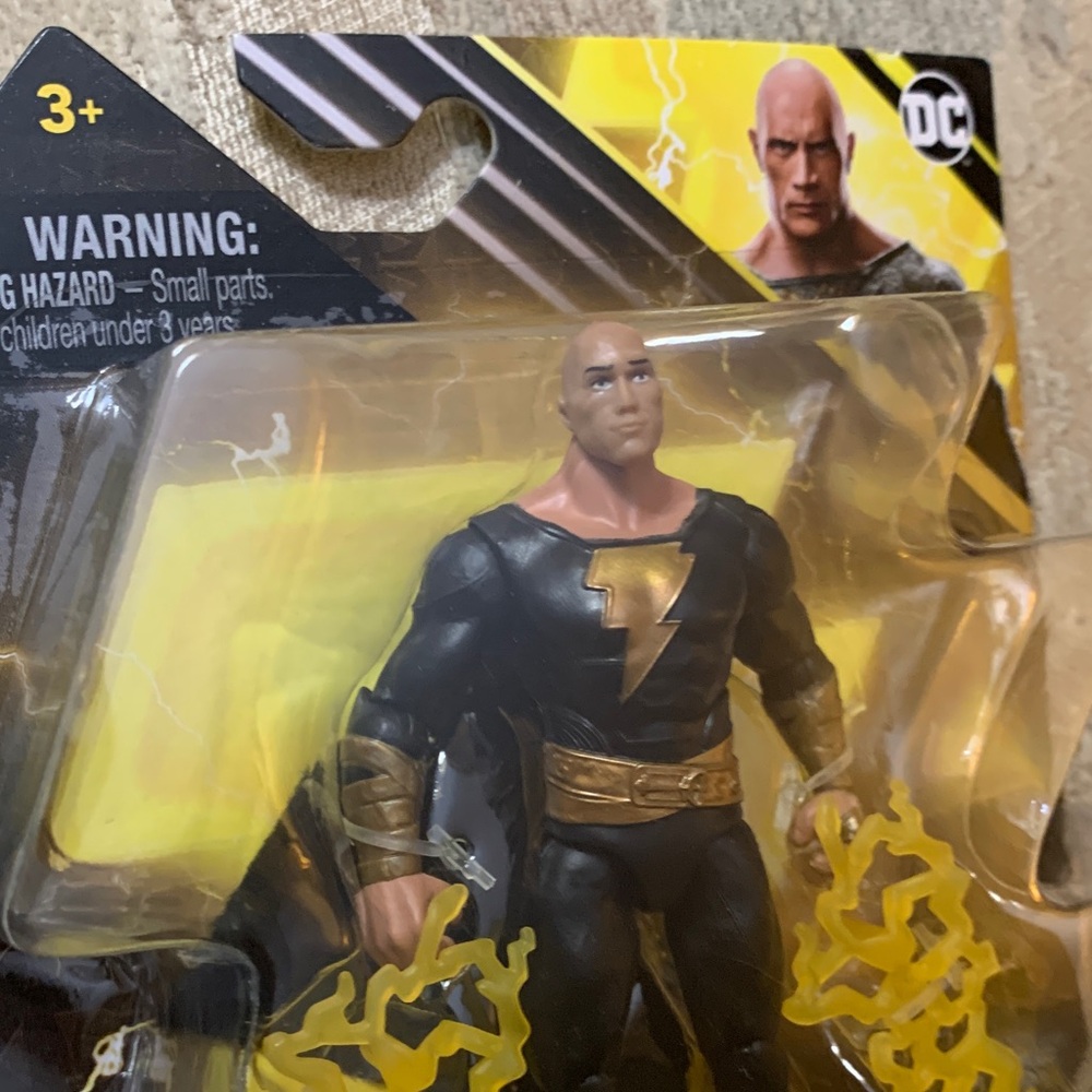DC Black Adam Figure with Gold Lightning